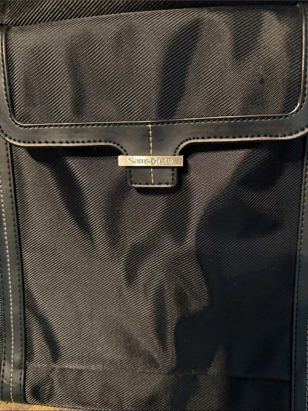 Samsonite Black Nylon Tote with Front Flap and Logo Bar
